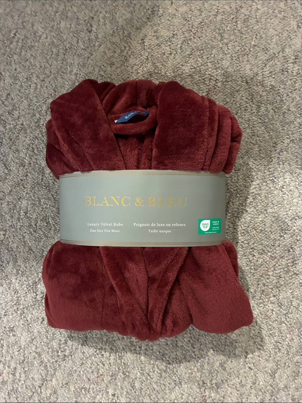 Velvet Robe in Deep Red
